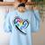 Para Heart Teacher Paraprofessional Paraeducator Men Women Women's Sweatshirt Back Print Light Blue Para Heart Teacher Paraprofessional Paraeducator Men Women Women's Sweatshirt Back Print Light Blue