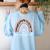 Paraprofessional Rainbow Para Teacher Parapro Women's Sweatshirt Back Print Light Blue Paraprofessional Rainbow Para Teacher Parapro Women's Sweatshirt Back Print Light Blue