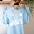 Parents Teacher Association Team Supporter PTA President Women's Sweatshirt Back Print Light Blue