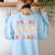 Pas De BOO-Rée Ballet Ghost Dancer Dance Teacher Halloween Women's Sweatshirt Back Print Light Blue Pas De BOO-Rée Ballet Ghost Dancer Dance Teacher Halloween Women's Sweatshirt Back Print Light Blue