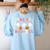 Pas De Boo-Ree Teachers Halloween Costume Ballet Dancers Women's Sweatshirt Back Print Light Blue