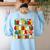 PE Teacher Christmas Holiday Women's Sweatshirt Back Print Light Blue