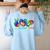 Peace Love Physical Education Tie Dye Sports PE Teacher Women's Sweatshirt Back Print Light Blue Peace Love Physical Education Tie Dye Sports PE Teacher Women's Sweatshirt Back Print Light Blue
