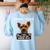 Personal Stalker I'Ll Follow You Wherever You Go Yorkie Women's Sweatshirt Back Print Light Blue