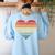 Pianist Retro Sunset Piano Keyboard Player Teacher Women's Sweatshirt Back Print Light Blue Pianist Retro Sunset Piano Keyboard Player Teacher Women's Sweatshirt Back Print Light Blue