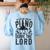 Piano Teacher Pianist Women's Sweatshirt Back Print Light Blue Piano Teacher Pianist Women's Sweatshirt Back Print Light Blue