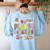 Play Is Learning Teacher First Day Of School Back To School Women's Sweatshirt Back Print Light Blue