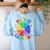Play Is Learning Teacher Kindergarten For Men Women Kids Women's Sweatshirt Back Print Light Blue Play Is Learning Teacher Kindergarten For Men Women Kids Women's Sweatshirt Back Print Light Blue