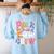 Pre-K Boo Crew Pre-K Teacher Student Kids Halloween Women's Sweatshirt Back Print Light Blue Pre-K Boo Crew Pre-K Teacher Student Kids Halloween Women's Sweatshirt Back Print Light Blue