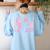 In My Pre K Era Groovy Back To School First Day Teacher Kids Women's Sweatshirt Back Print Light Blue