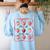 Pre K Is My Jam Teacher Team Crew Preschool Cute Strawberry Women's Sweatshirt Back Print Light Blue Pre K Is My Jam Teacher Team Crew Preschool Cute Strawberry Women's Sweatshirt Back Print Light Blue