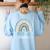 Pre-K Teacher Leopard Boho Rainbow Back To School Women's Sweatshirt Back Print Light Blue Pre-K Teacher Leopard Boho Rainbow Back To School Women's Sweatshirt Back Print Light Blue