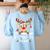 Pre-k Teacher Squad Reindeer Teacher Christmas Women's Sweatshirt Back Print Light Blue Pre-k Teacher Squad Reindeer Teacher Christmas Women's Sweatshirt Back Print Light Blue