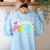 Pre-k Team Pencil Teacher Student Back To School Girls Women's Sweatshirt Back Print Light Blue