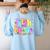 Preppy Fifth Grade Back To School 5th Grade Teacher Girl Boy Women's Sweatshirt Back Print Light Blue Preppy Fifth Grade Back To School 5th Grade Teacher Girl Boy Women's Sweatshirt Back Print Light Blue
