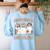 Preschool Boo Crew Groovy Halloween Floral Ghost Teacher Men Women Kids Women's Sweatshirt Back Print Light Blue