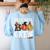 Preschool Boo Crew Teacher Halloween Women's Sweatshirt Back Print Light Blue