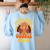 Preschool Gobble Squad Cute Turkey Thanksgiving Teacher Women's Sweatshirt Back Print Light Blue Preschool Gobble Squad Cute Turkey Thanksgiving Teacher Women's Sweatshirt Back Print Light Blue
