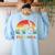 Preschool Panda Back To School Teacher Student Women's Sweatshirt Back Print Light Blue Preschool Panda Back To School Teacher Student Women's Sweatshirt Back Print Light Blue