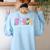 Preschool Squad Team Pre-K Crew Back To School Teacher Women's Sweatshirt Back Print Light Blue