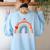 Pretty YOU MATTER Rainbow Positive Message Teachers Kids Women's Sweatshirt Back Print Light Blue Pretty YOU MATTER Rainbow Positive Message Teachers Kids Women's Sweatshirt Back Print Light Blue
