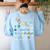 Problem Solver Math Alphabet ABC Teacher Students Women's Sweatshirt Back Print Light Blue