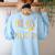 Progress Over Perfection Teacher Pencil Back-To-School Women's Sweatshirt Back Print Light Blue