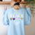I Promise To Teach Love LGBT-Q Pride Proud Ally Teacher Women's Sweatshirt Back Print Light Blue