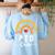 PTO Crew Parent School Volunteer Board Mom Parent Teacher Women's Sweatshirt Back Print Light Blue