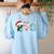 PTO Santa Hat Reindeer Parent Teacher Organization Christmas Women's Sweatshirt Back Print Light Blue PTO Santa Hat Reindeer Parent Teacher Organization Christmas Women's Sweatshirt Back Print Light Blue