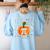 Pumpkin Pi Math Teacher Halloween Pumpkin Pi Women's Sweatshirt Back Print Light Blue