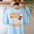 Pumpkin Spice Gives Me Teacher Powers Fall Thanksgiving Men Women Women's Sweatshirt Back Print Light Blue
