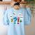 Punctuation Marks Wait What I Agree Stop English Teacher Women's Sweatshirt Back Print Light Blue Punctuation Marks Wait What I Agree Stop English Teacher Women's Sweatshirt Back Print Light Blue