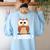 Quien Who Owl Spanish Teacher Women's Sweatshirt Back Print Light Blue