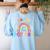 Rainbow Happy Dot Day Shirts Teacher Kids September 15th Women's Sweatshirt Back Print Light Blue Rainbow Happy Dot Day Shirts Teacher Kids September 15th Women's Sweatshirt Back Print Light Blue