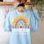 Rainbow Pencil Dream Exceptional Education Team SPED Teacher Women's Sweatshirt Back Print Light Blue