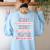 There Their They'Re Teacher English Grammar Police Women's Sweatshirt Back Print Light Blue