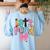 Lets Read Reading Teacher Back To School Literacy Pencil Bow Women's Sweatshirt Back Print Light Blue Lets Read Reading Teacher Back To School Literacy Pencil Bow Women's Sweatshirt Back Print Light Blue