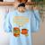 Reading 67 Meme English Teacher 6 7 Book Lover Humor Women's Sweatshirt Back Print Light Blue