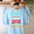 Reading Adventure Library Student Teacher Book Women's Sweatshirt Back Print Light Blue Reading Adventure Library Student Teacher Book Women's Sweatshirt Back Print Light Blue