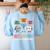 Reading Beats Everything Teacher Rock Paper Scissors Women's Sweatshirt Back Print Light Blue
