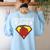 Real Superheroes Don't Wear Capes Teacher Shirt Teaching Te Women's Sweatshirt Back Print Light Blue