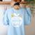 Real Superheroes Wear No Capes Teacher Design Teach Women's Sweatshirt Back Print Light Blue