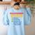 Relationship Status Single Married Hot Teacher Women's Sweatshirt Back Print Light Blue