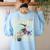 There's Room On My Broom For You Too Teacher Halloween Women's Sweatshirt Back Print Light Blue