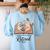 Retired 2025 A New Chapter Begins Retirement Teacher Book Women's Sweatshirt Back Print Light Blue Retired 2025 A New Chapter Begins Retirement Teacher Book Women's Sweatshirt Back Print Light Blue