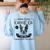 Retro Boston Terrier Coffee Dog Mom Coffee Lover Women's Sweatshirt Back Print Light Blue
