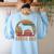 Retro Boston Terrier Dad Dog Owner Pet Bostie Father Women's Sweatshirt Back Print Light Blue