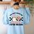 Retro You Can't Scare Me I Teach 5th Grade Teacher Halloween Women's Sweatshirt Back Print Light Blue