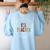 Retro ESL Teacher Teach Multilingual Learners Team Women's Sweatshirt Back Print Light Blue